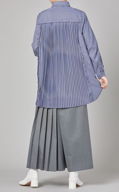 ストライプロングシャツ