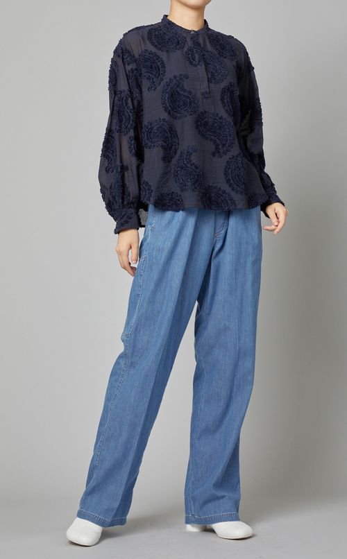 ドローストリングシャンブレーパンツ