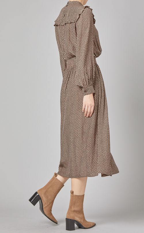 ヨークフリルミディワンピース