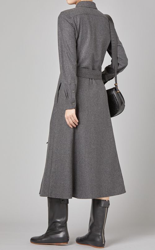 ウールシャツワンピース