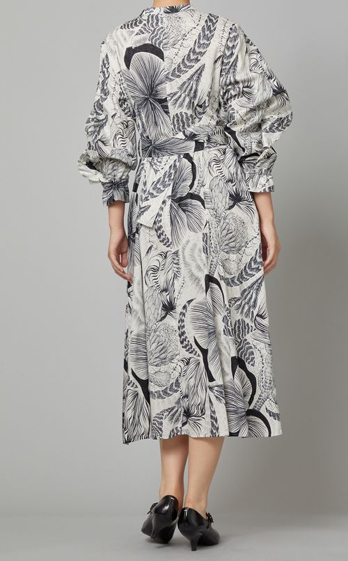 ベルト付コットンプリントワンピース