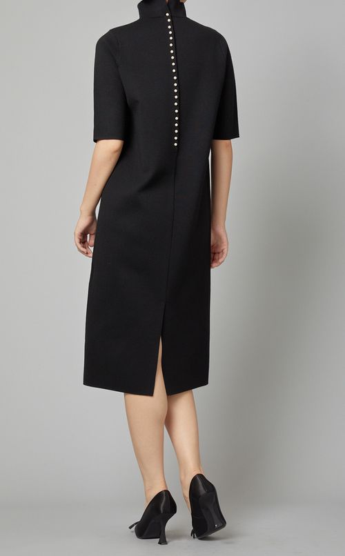 バックパールコンビワンピース