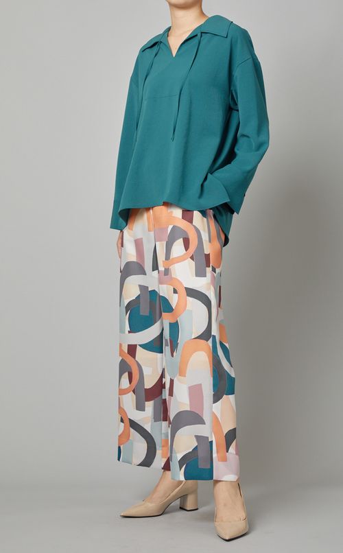 マルチプリントワイドパンツ