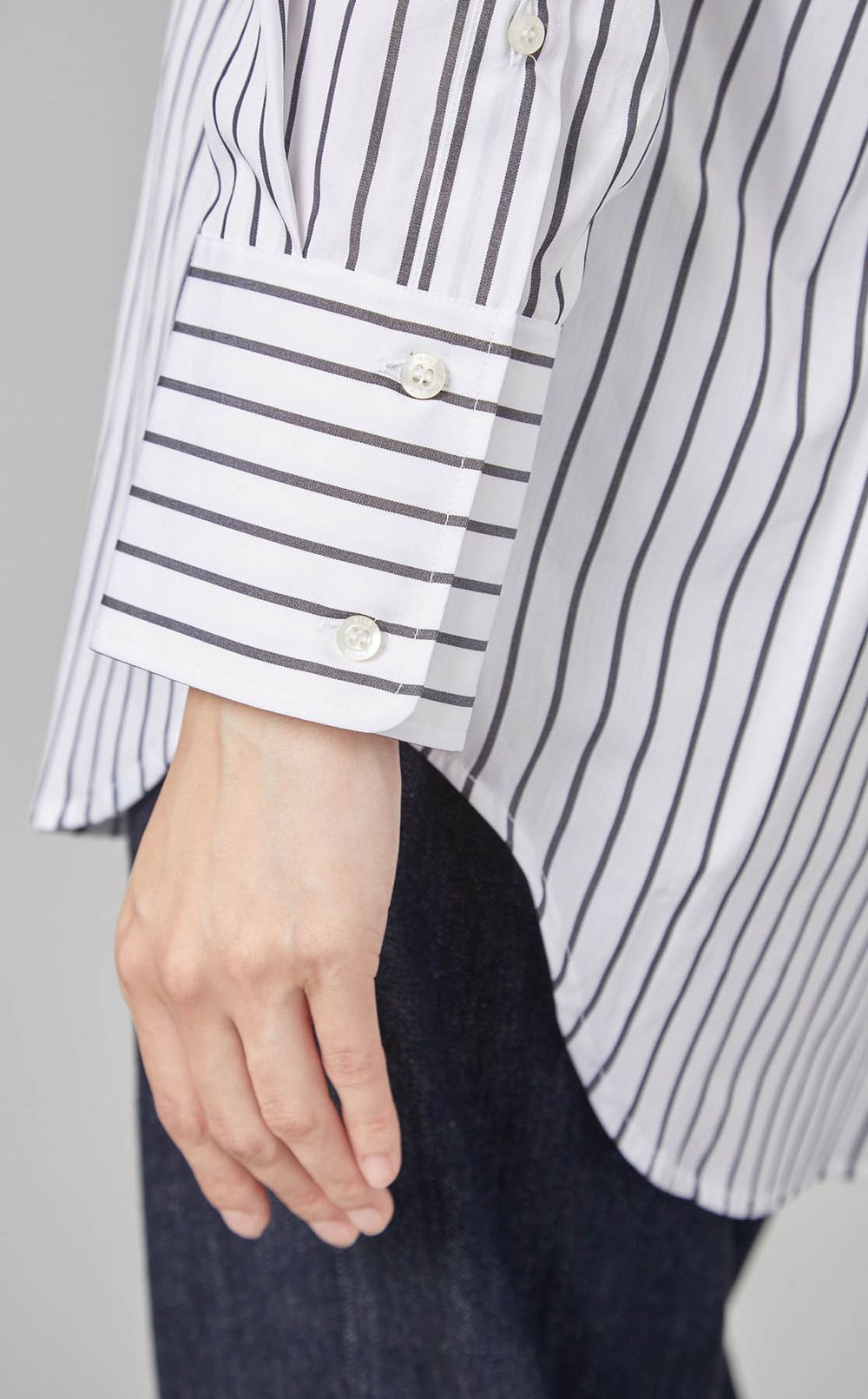 MSGM ショルダーネックフリルトップス ストレッチ40 MSGM|フリルデザインストライプシャツ