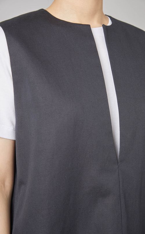 コットンリネンノースリーブワンピース