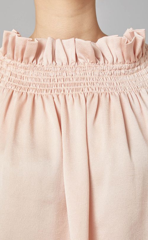 フリルカラーシャーリングブラウス