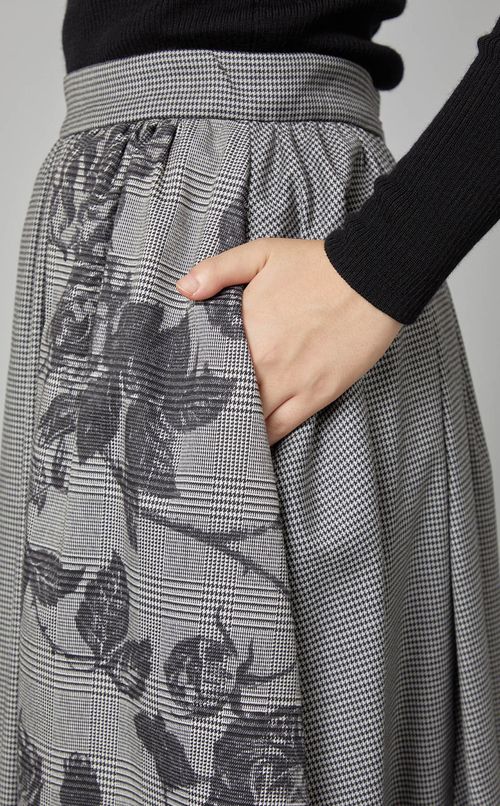 グレンチェックギャザースカート