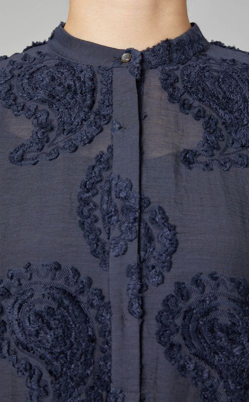 ペイズリージャガードロングシャツ