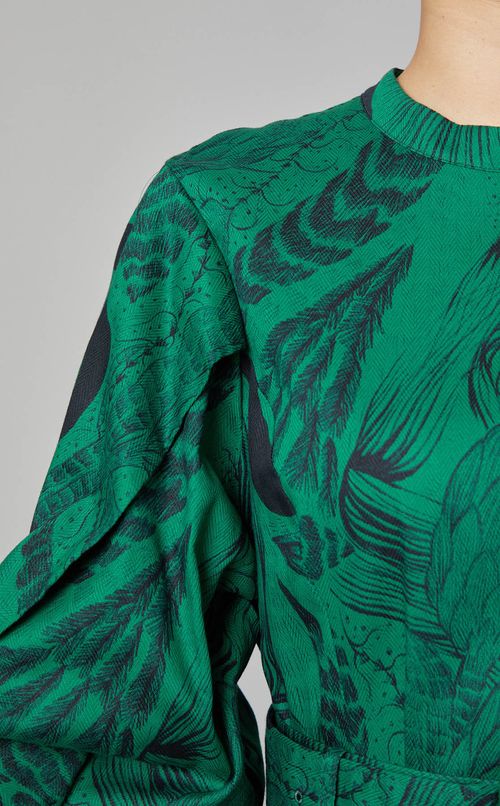 ベルト付コットンプリントワンピース