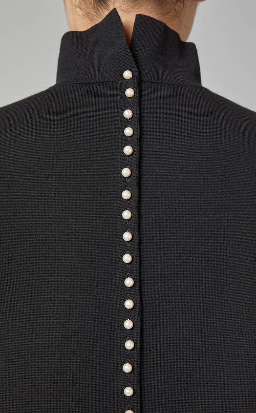 バックパールコンビワンピース