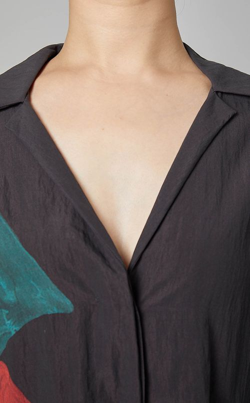 フロントツイストプリントドレス