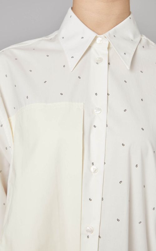 ロゴプリントコットンシャツ