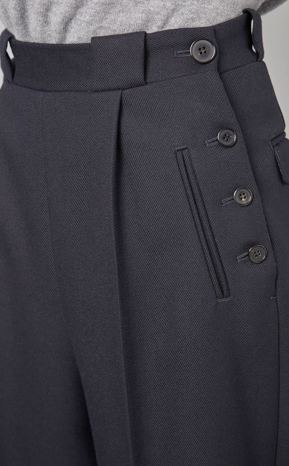 裾リブウールパンツ