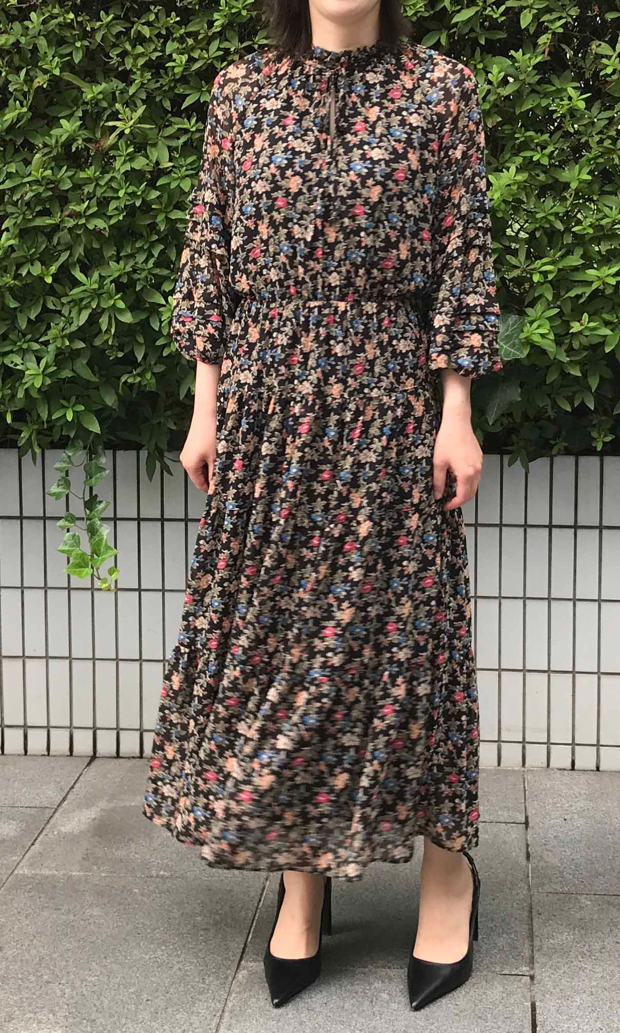 Lauren Ralph Lauren｜小花柄ギャザーワンピース