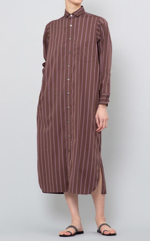 ストライプシャツワンピース