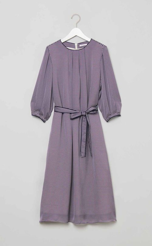 ドットプリントタックワンピース