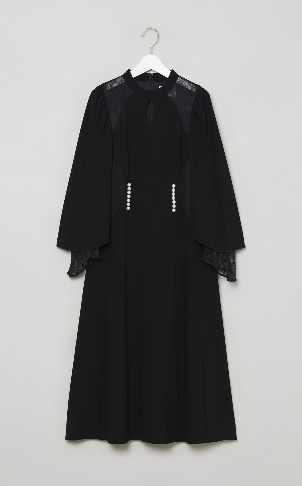 レースショルダーパールドレス