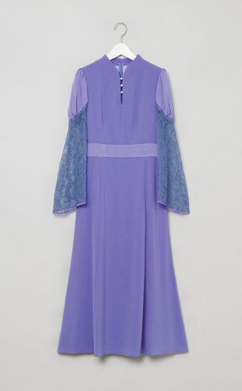 パール付レーススリーブワンピース