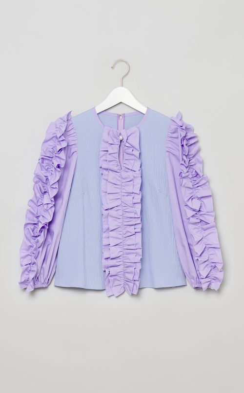 フリルスリーブブラウス