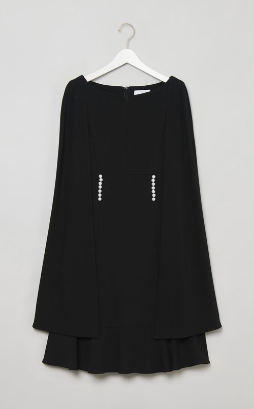 パールボタンケープドレス