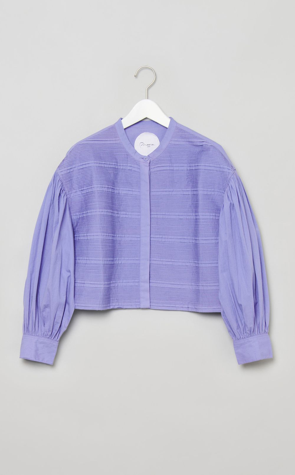 ピンタックノーカラーシャツ