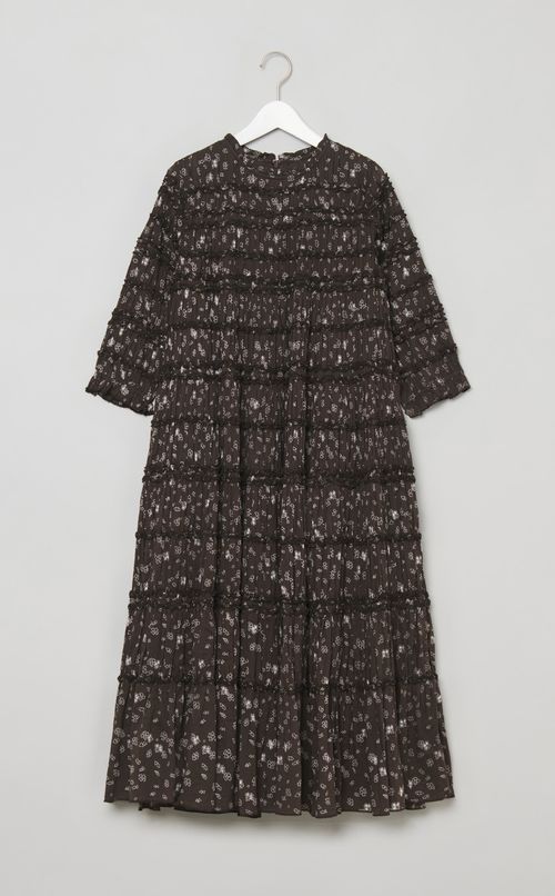 コットンギャザーロングワンピース