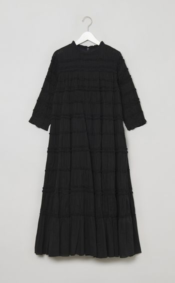 コットンギャザーロングワンピース