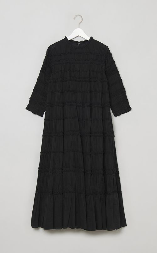 コットンギャザーロングワンピース