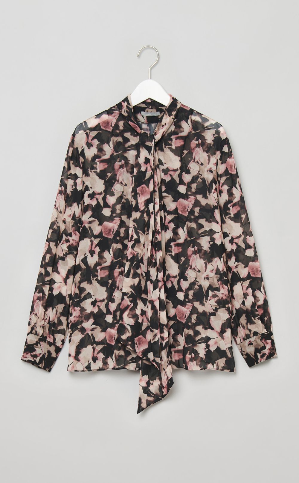 フラワーマーブルプリントブラウス