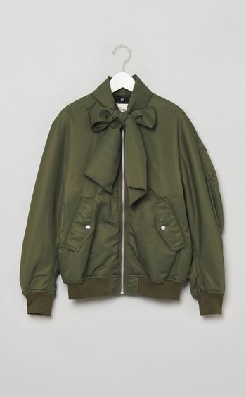 2wayリボンタイ付ナイロンブルゾン