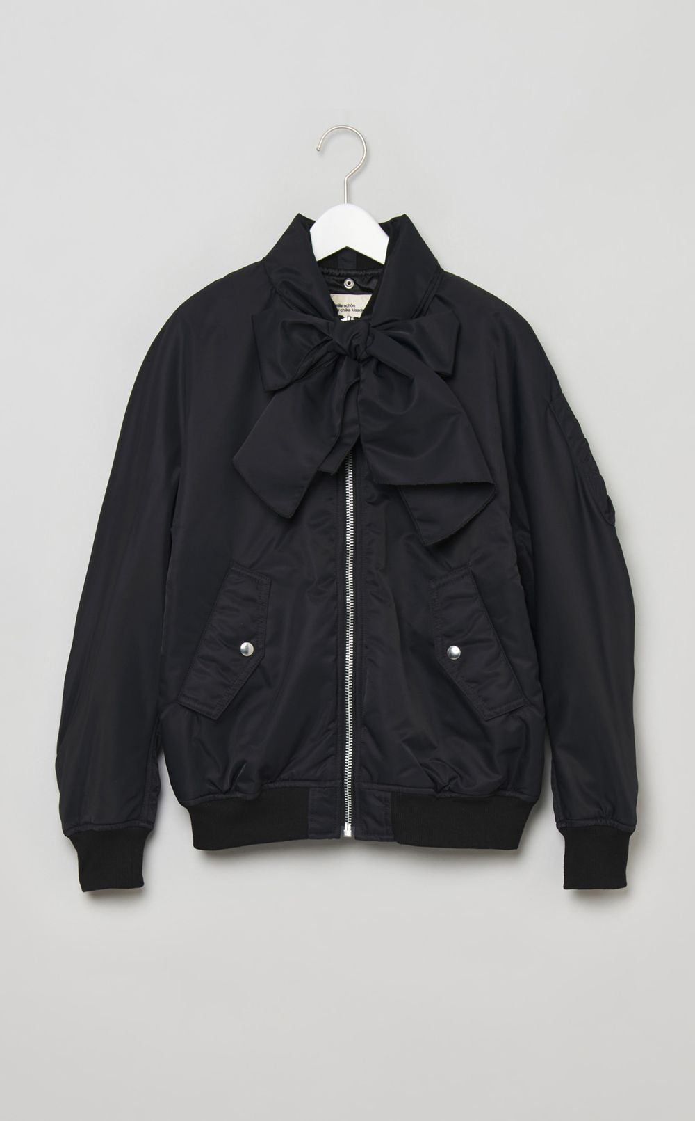 2wayリボンタイ付ナイロンブルゾン
