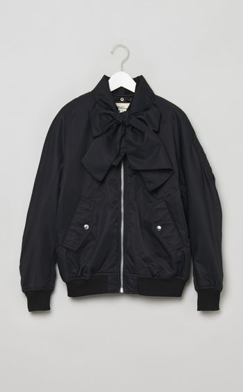 2wayリボンタイ付ナイロンブルゾン