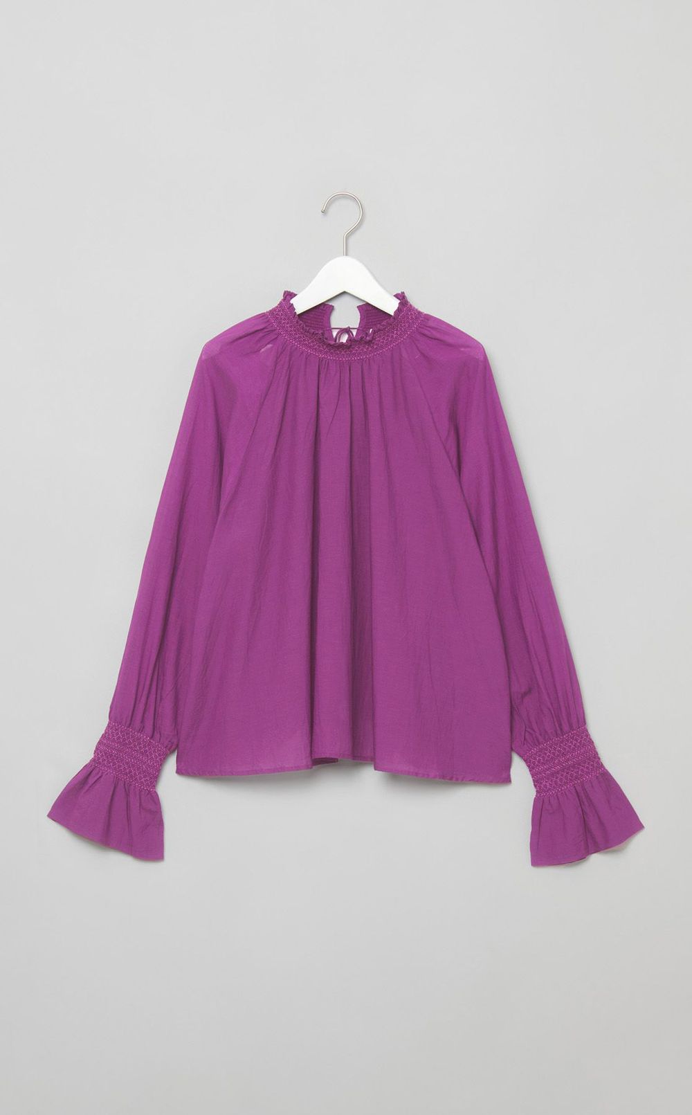 コットンレーヨンギャザーブラウス