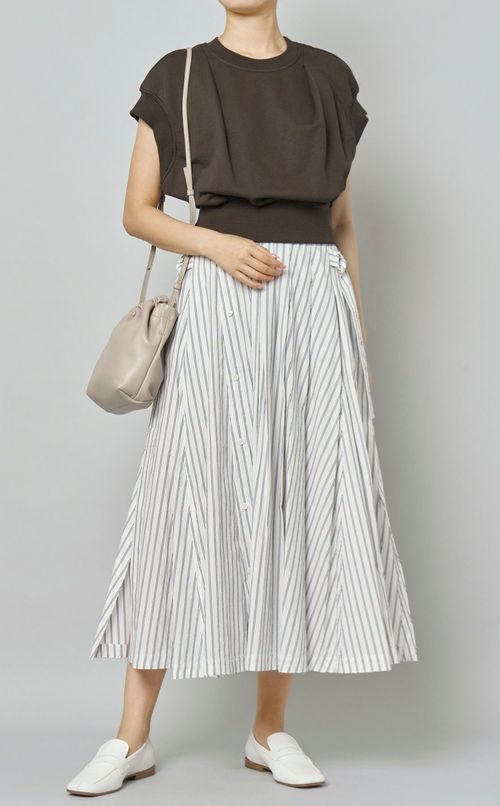 ノースリーブスウェットコンボワンピース