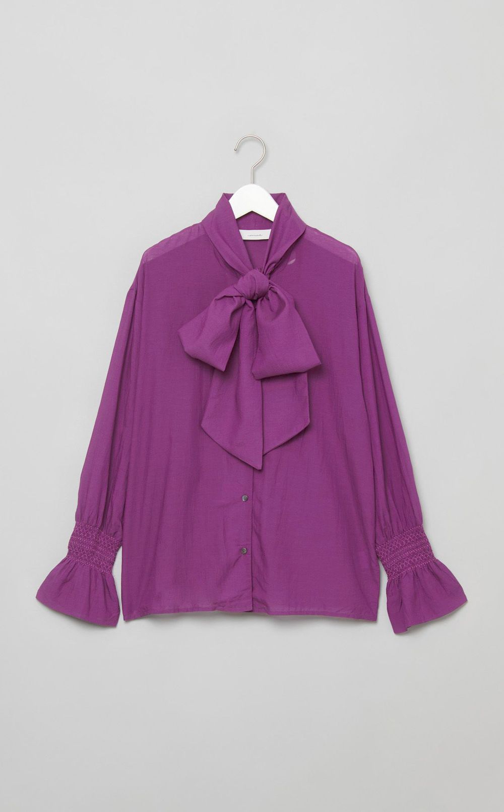 コットンレーヨンリボンブラウス