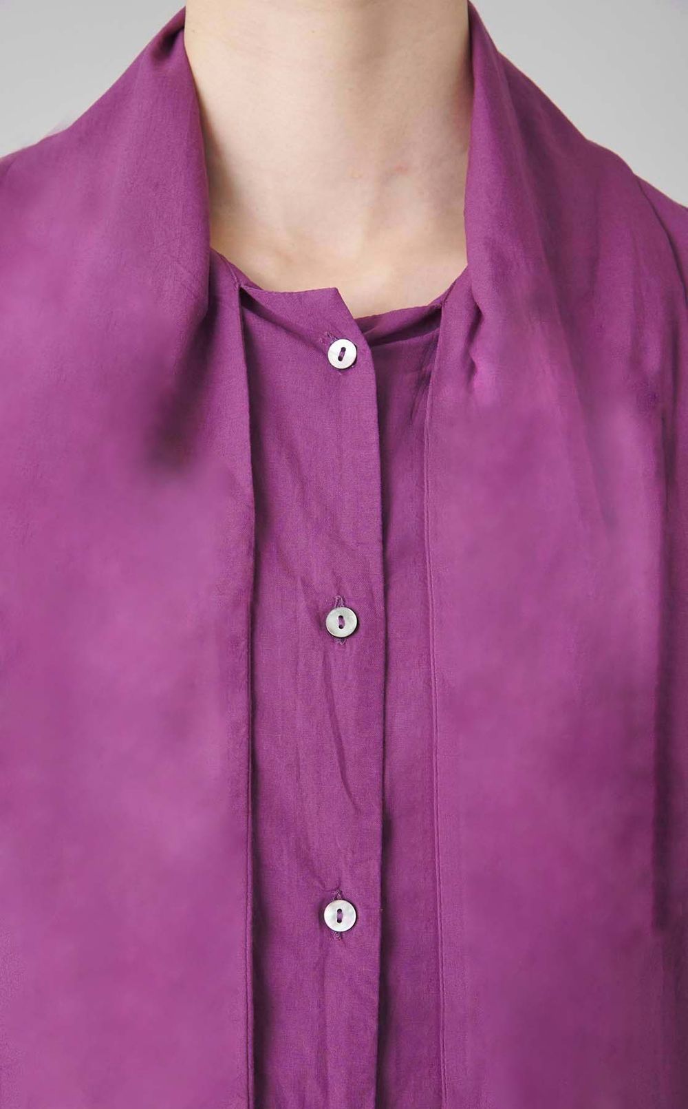 コットンレーヨンリボンブラウス