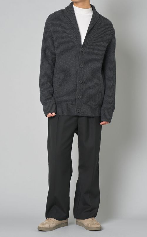 ショールカラーウールカーディガン