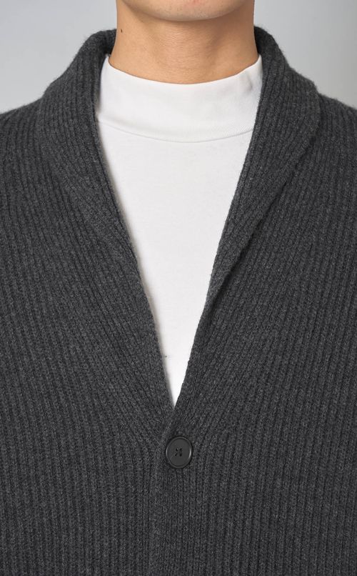 ショールカラーウールカーディガン