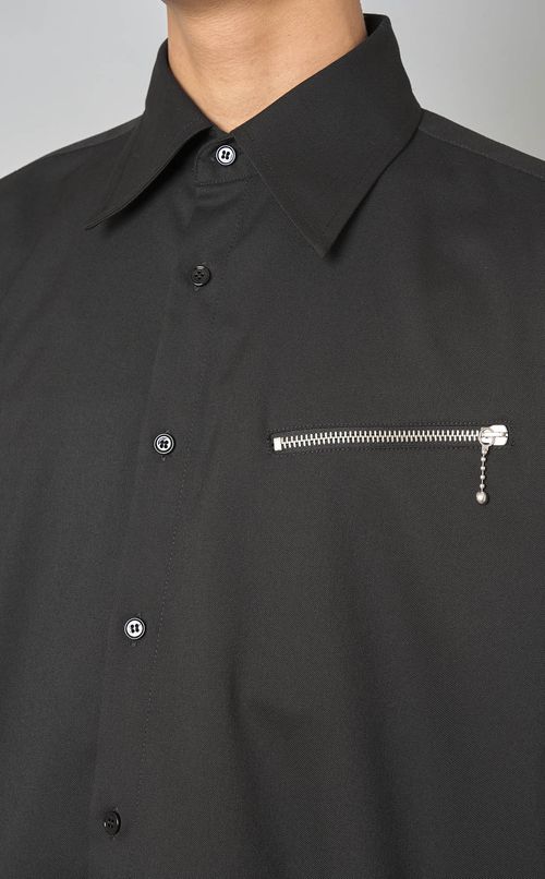 テーラリングヴィスコースジップシャツ