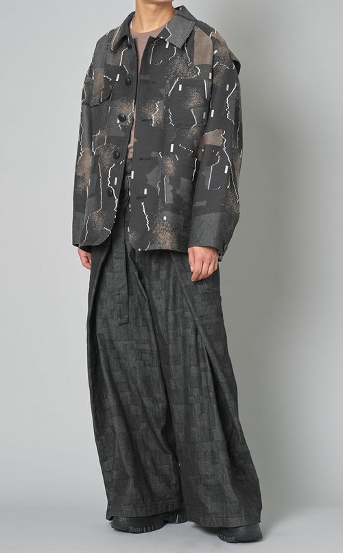 ラップデニムワイドパンツ