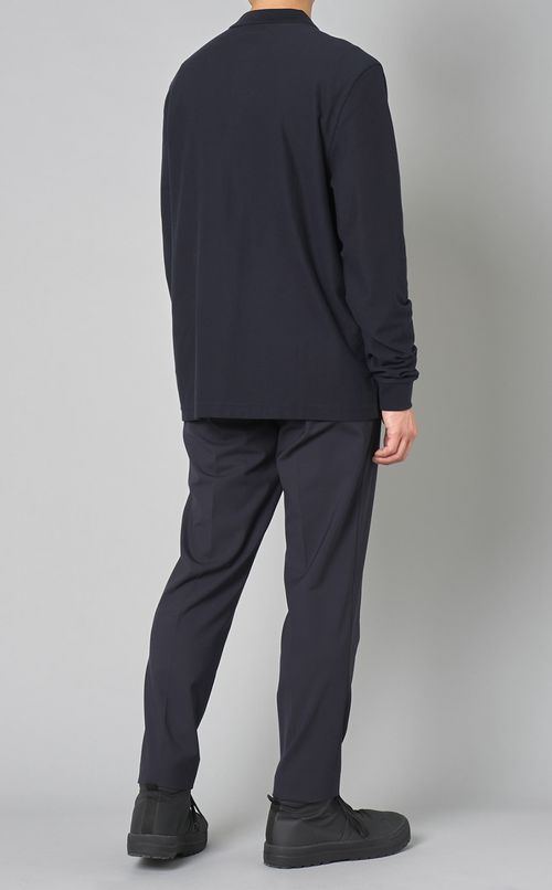 ストライプロングスリーブポロシャツ