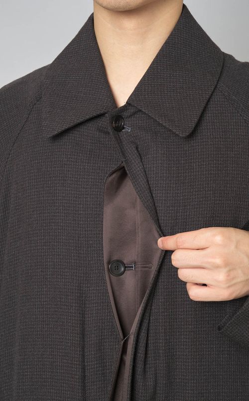 ハウンドトゥースラグランスリーブコート