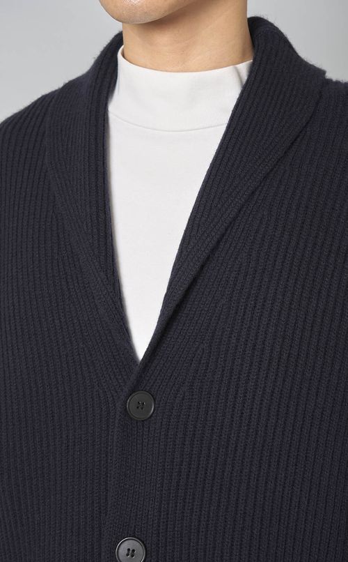 ショールカラーウールカーディガン