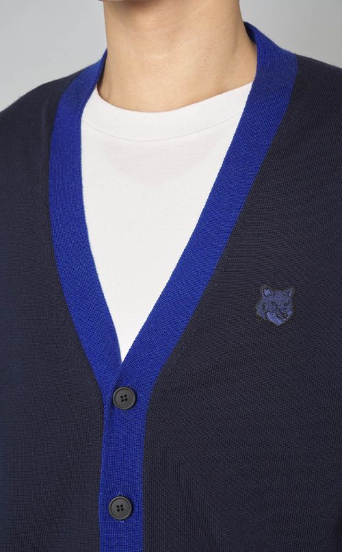 バイカラーVネックカーディガン