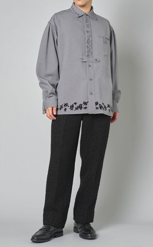 ウールライクカッティングシャツ