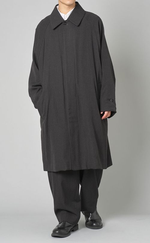 ハウンドトゥースラグランスリーブコート