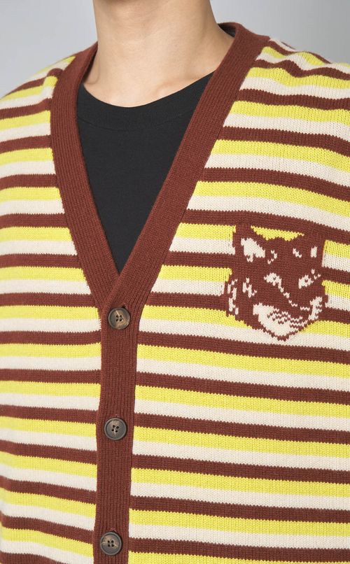 ボーダーVネックカーディガン