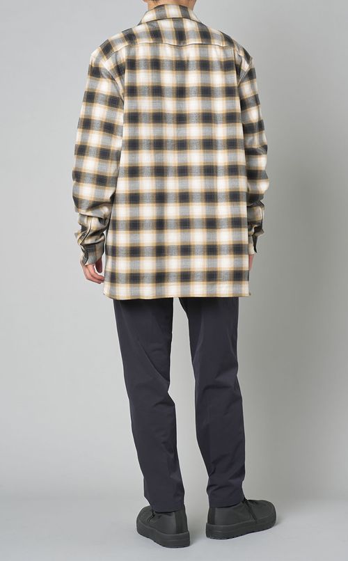 チェックハーフジッププルオーバーシャツ