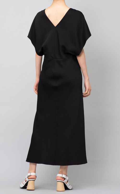 Vネックロングワンピース