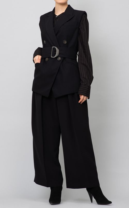 ベルト付ダブルブレストジレ